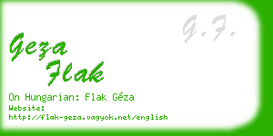 geza flak business card